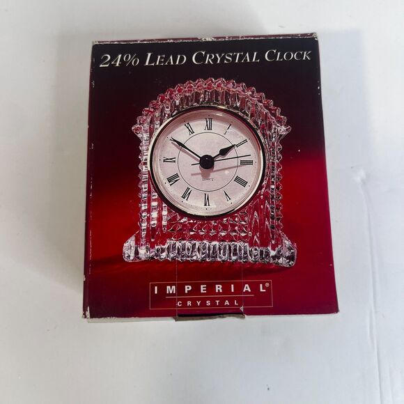 Imperial Crystal NEW 24% Lead Crystal Grandfather Clock 3.5" x 4" Desk Decor - Picture 3 of 11